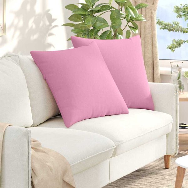 Pohovkové polštáře 2 pcs Růžová 80 x 80 cm textil
