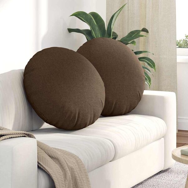 Polštáře na sedadla 2 pcs Hnědá Ø80 x 29 cm textil