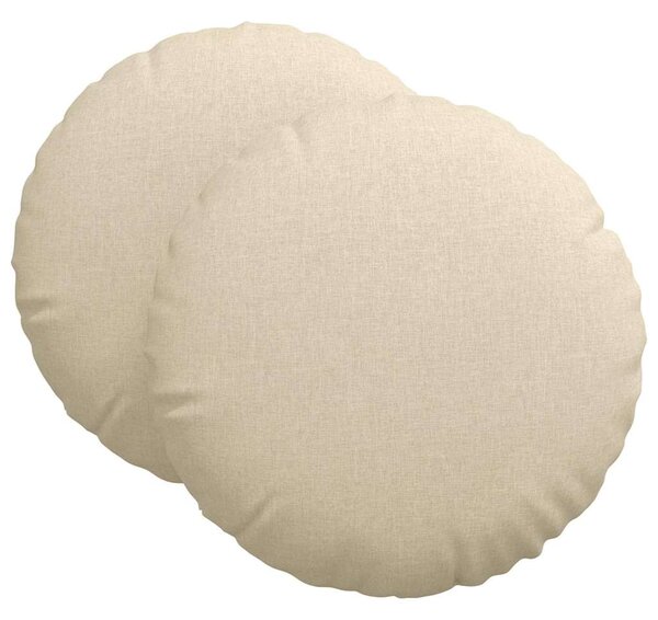 Polštáře na sedadla 2 pcs Krémová Ø80 x 29 cm textil