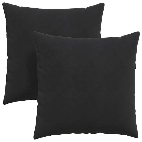 Pohovkové polštáře 2 pcs Černá 80 x 80 cm Žebrovaná látka