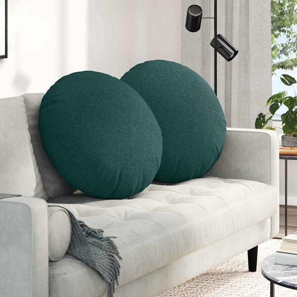 Polštáře na sedadla 2 pcs Tmavě zelená Ø80 x 29 cm textil
