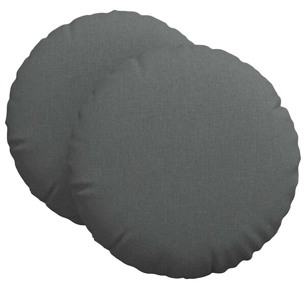 Polštáře na sedadla 2 pcs Tmavě šedá Ø80 x 29 cm textil