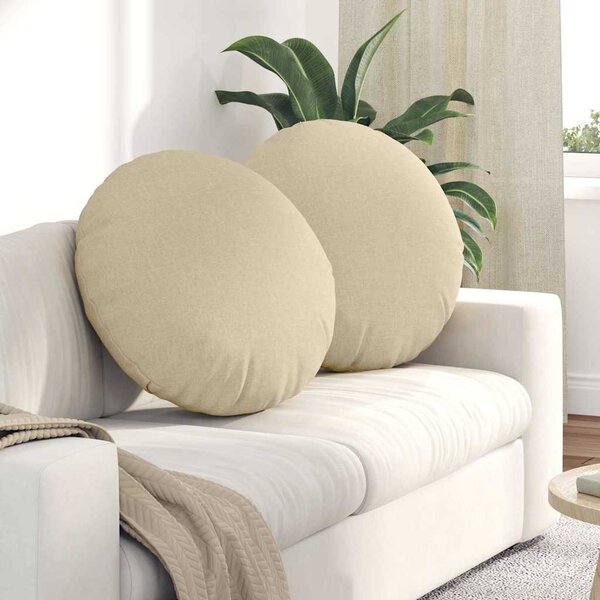 Polštáře na sedadla 2 pcs Krémová Ø80 x 29 cm textil