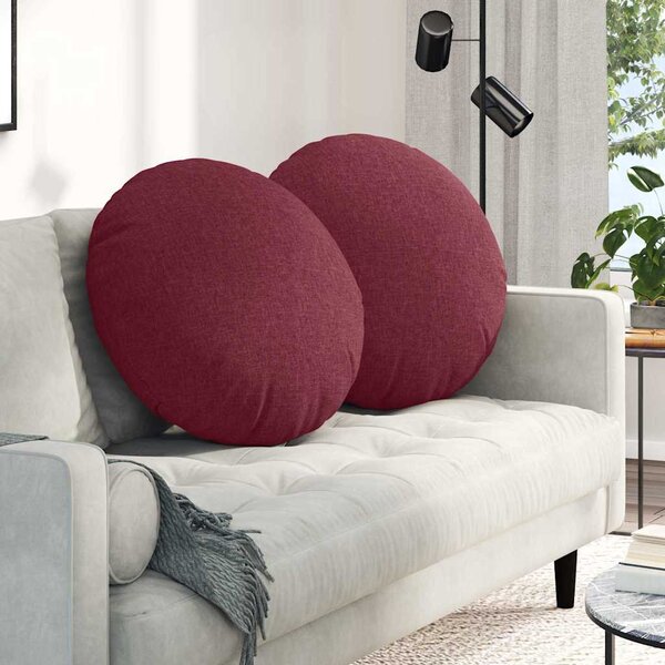 Polštáře na sedadla 2 pcs Víno Červené Ø80 x 29 cm textil