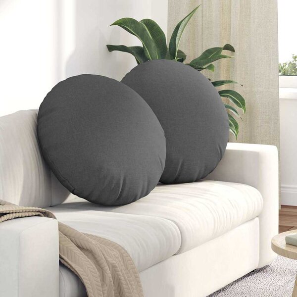 Polštáře na sedadla 2 pcs Tmavě šedá Ø80 x 29 cm textil