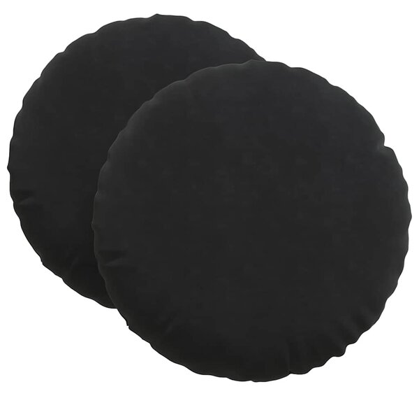 Polštáře na sedadla 2 pcs Černá Ø 80 x 29 cm samet