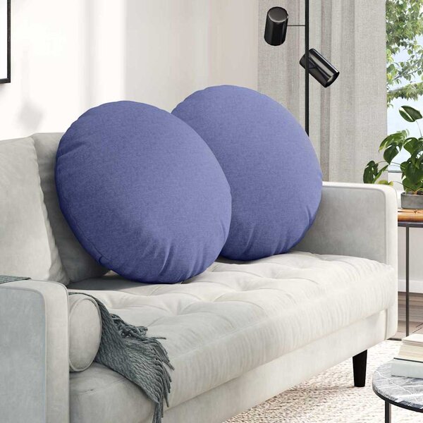 Polštáře na sedadla 2 pcs Modrá džínovina Ø80 x 29 cm textil