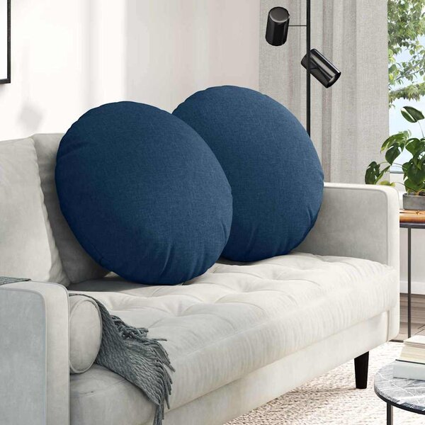 Polštáře na sedadla 2 pcs Modrá Ø80 x 29 cm textil