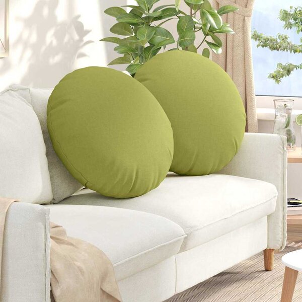 Polštáře na sedadla 2 pcs Světlá zelená Ø80 x 29 cm textil