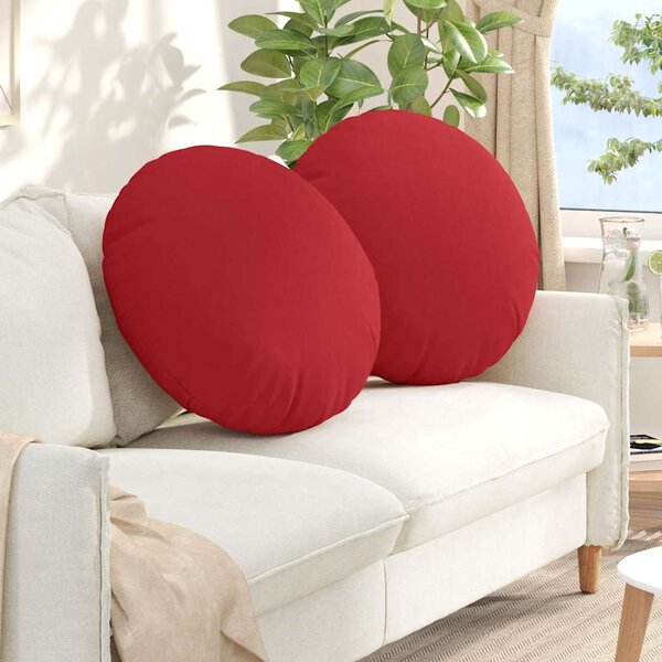 Polštáře na sedadla 2 pcs Červená Ø80 x 29 cm textil