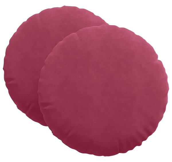 Polštáře na sedadla 2 pcs Víno Červené Ø 80 x 29 cm samet