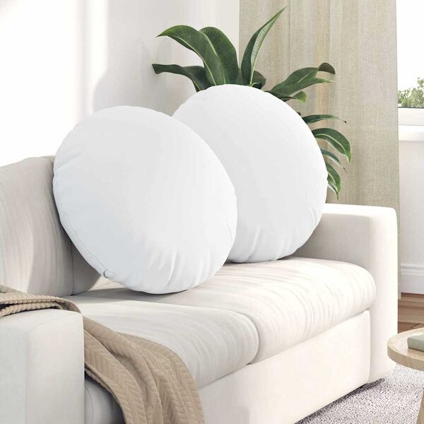 Polštáře na sedadla 2 pcs Bílá Ø80 x 29 cm textil
