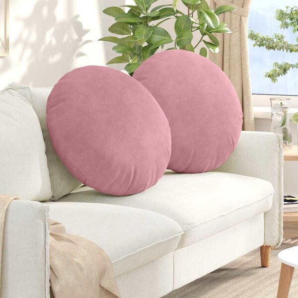 Polštáře na sedadla 2 pcs Růžová Ø 80 x 29 cm samet