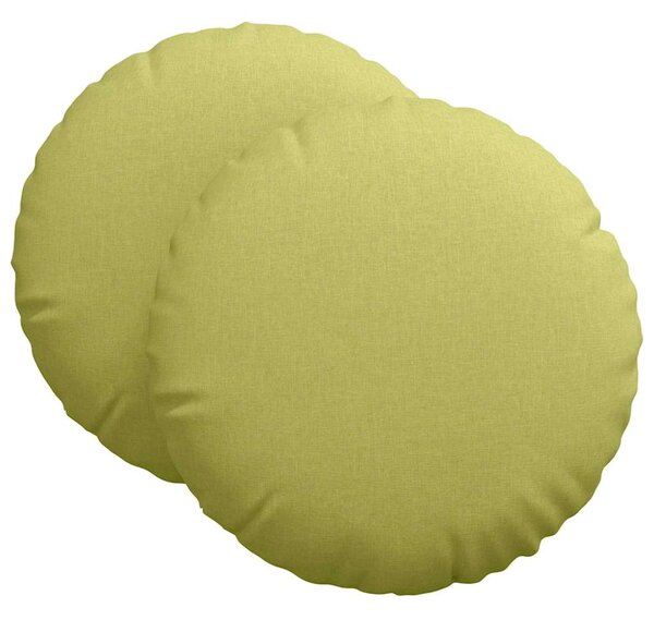 Polštáře na sedadla 2 pcs Světlá zelená Ø80 x 29 cm textil