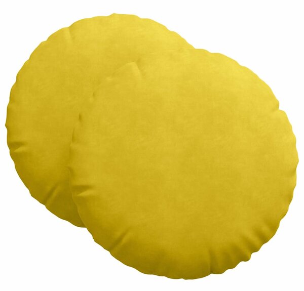 Polštáře na sedadla 2 pcs Žlutá Ø 80 x 29 cm samet