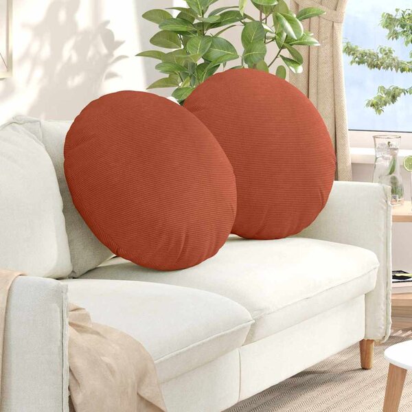 Polštáře na sedadla 2 pcs Červená oranžová Ø 80 cm