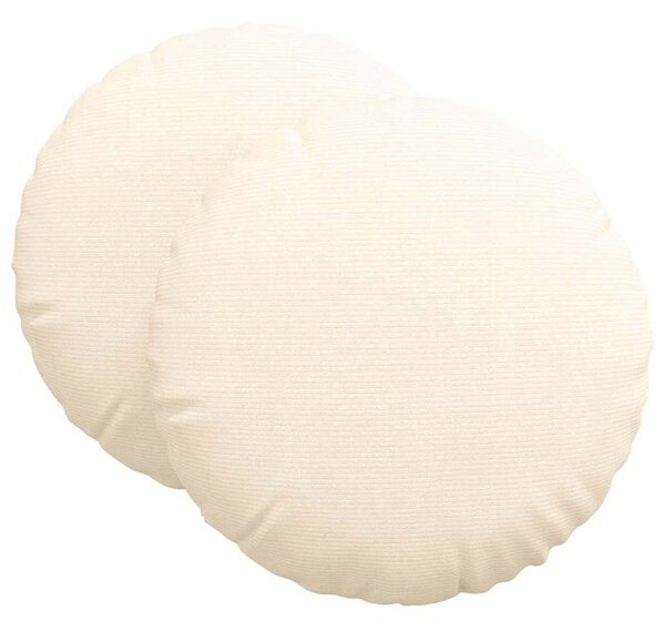 Polštáře na sedadla 2 pcs Krémová Ø 80 cm Žebrovaná látka