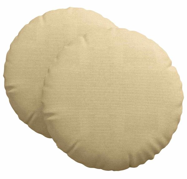Polštáře na sedadla 2 pcs Šedozelená Ø 80 cm Žebrovaná látka