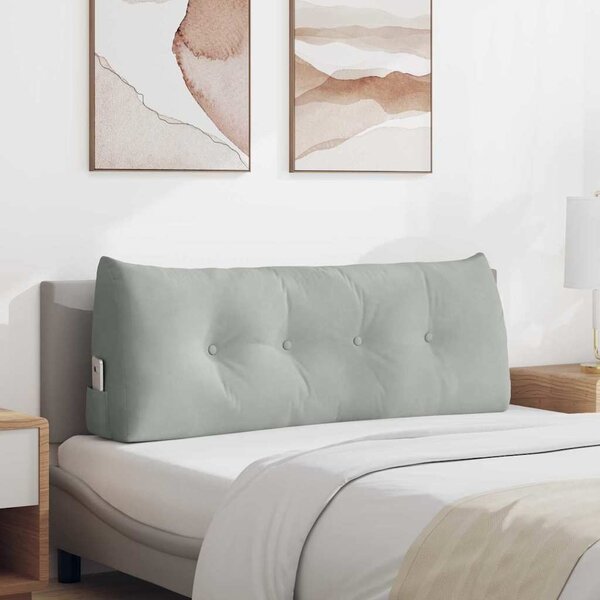 Polštář na záda Světle šedá 120 x 24 x 50 cm samet