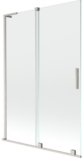 Mexen Velar L, 2-křídlová posuvná vanová zástěna 120 x 150 cm, 8mm čiré sklo, broušená ocel, 896-120-003-01-97