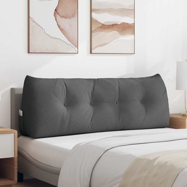 Polštář na záda Tmavě šedá 140 x 24 x 50 cm textil