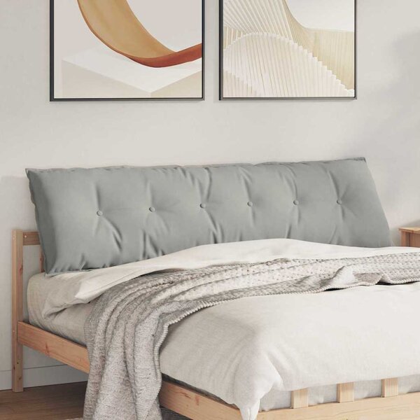Polštář na záda Světle šedá 180 x 50 cm Mikrovlákno