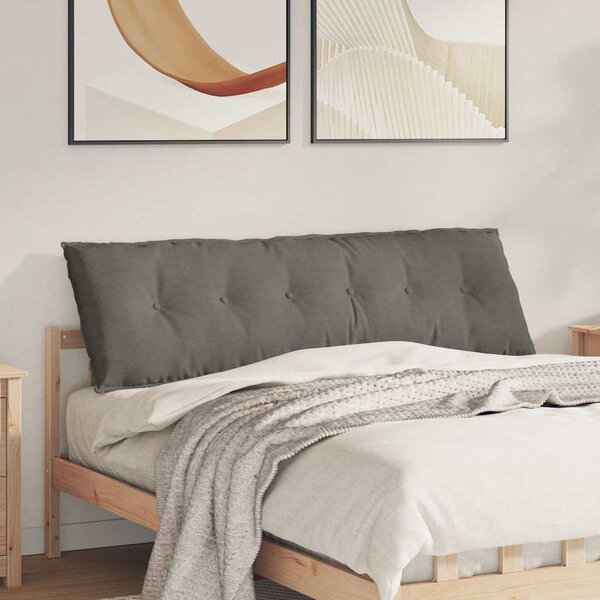 Polštář na záda Světle šedá 160 x 50 cm Žebrovaná látka