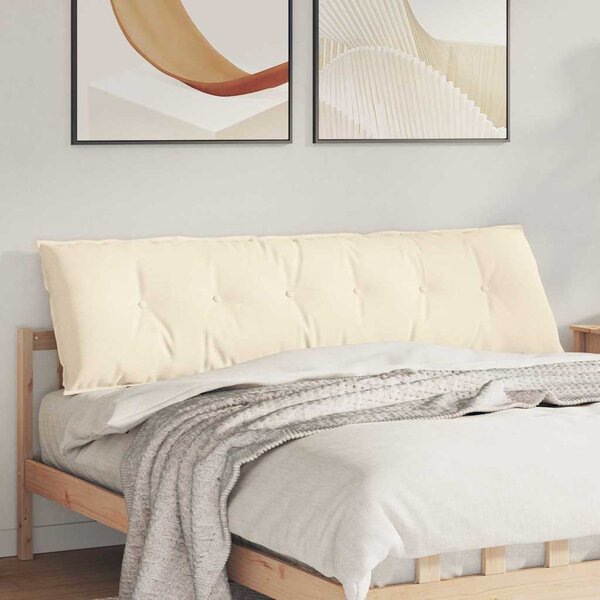 Polštář na záda Krémová 180 x 50 cm Žebrovaná látka