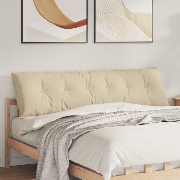 Polštář na záda Krémová 180 x 50 cm Mikrovlákno