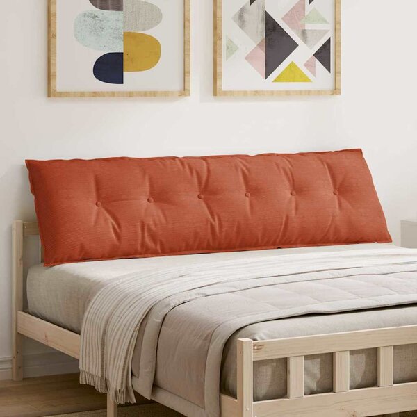 Polštář na záda Červená oranžová 180 x 50 cm Žebrovaná látka