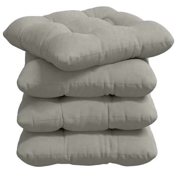Polštáře na sedadla 4 pcs Mikrovlákno Světle šedá 45 x 45 cm