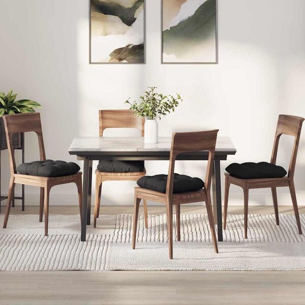 Polštáře na sedadla 4 pcs Mikrovlákno Černá 45 x 45 cm