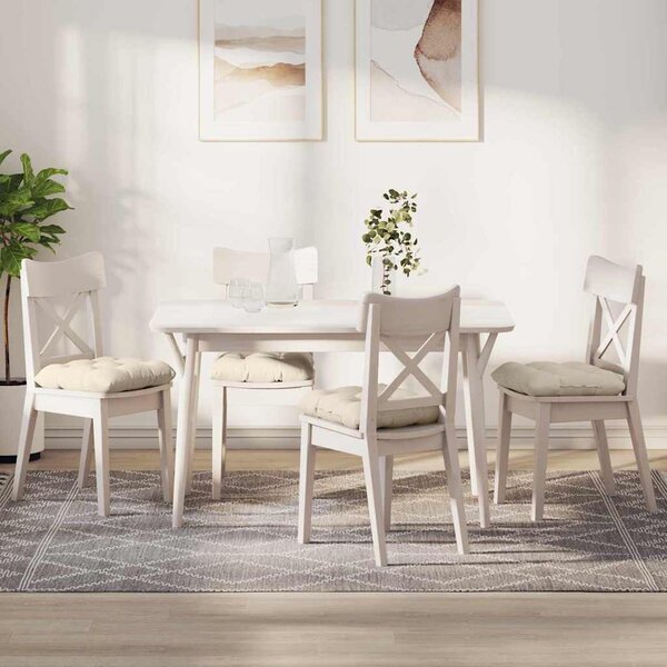 Polštáře na sedadla 4 pcs Žebrovaná látka Krémová 45 x 45 cm