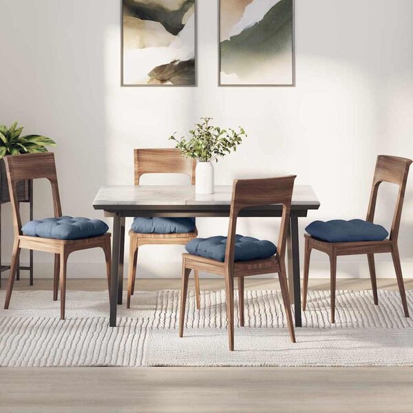 Polštáře na sedadla 4 pcs Žebrovaná látka Modrá 45 x 45 cm
