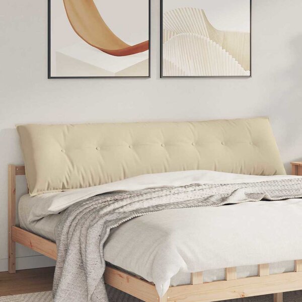 Polštář na záda Krémová 200 x 50 cm Mikrovlákno