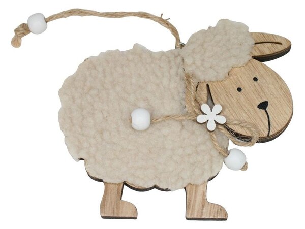Dekorace závěsná ovečka s plyšem