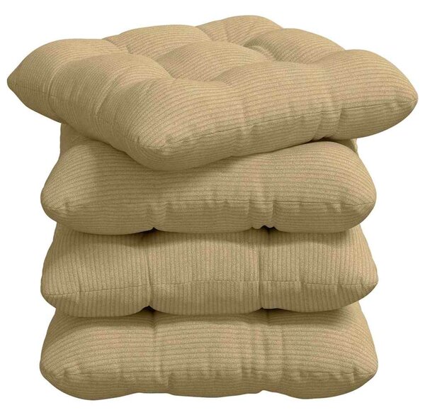 Polštáře na sedadla 4 pcs Žebrovaná látka Šedozelená 45 x 45 cm