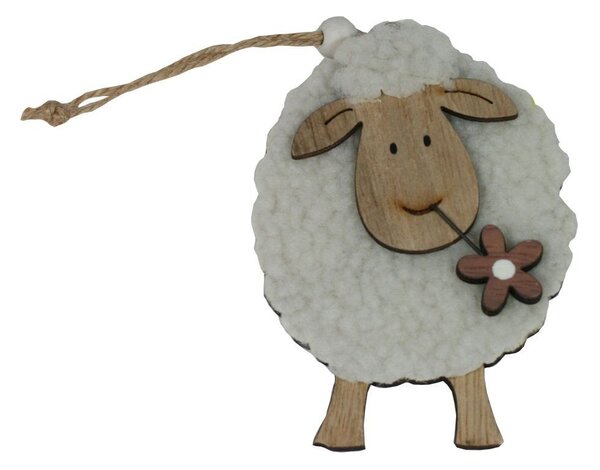 Dekorace závěsná ovečka s plyšem