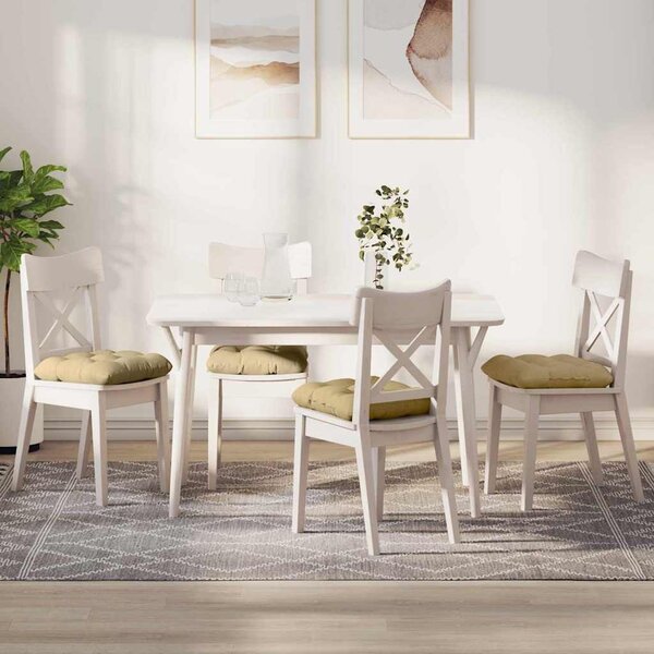 Polštáře na sedadla 4 pcs Žebrovaná látka Šedozelená 45 x 45 cm