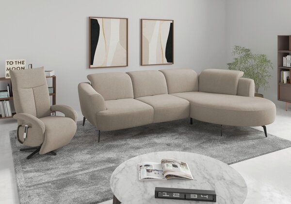 ROHOVÁ SEDAČKA, textil, béžová Sit & More - Sedací soupravy, Online Only