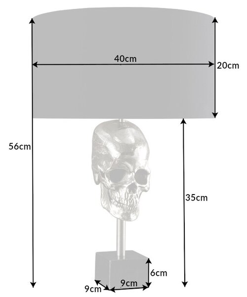 Designová stolní lampa Madigan 56 cm černo-stříbrná
