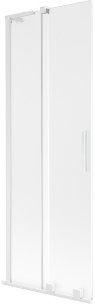 Mexen Velar L, 2-křídlová posuvná vanová zástěna 70 x 150 cm, 8mm sklo námraza, bílá matná, 896-070-003-31-20