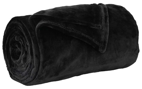 Plažová deka Černá 240 x 270 cm Fleece