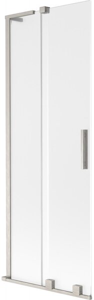 Mexen Velar L, 2-křídlová posuvná vanová zástěna 70 x 150 cm, 8mm sklo námraza, broušená ocel, 896-070-003-31-97