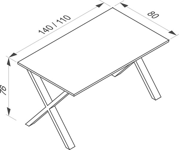 PSACÍ STŮL, barvy stříbra, bílá, 140/80/76 cm MID.YOU - Online Only psací stoly, Online Only