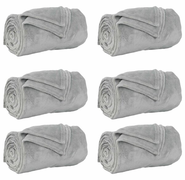 Dekorační deky 6 pcs Šedá 150 x 200 cm Fleece