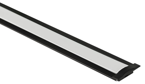 LED profil zapuštěný 1m hliníkový zapuštěný montáž černý + mléčné stínidlo sada ECOLIGHT