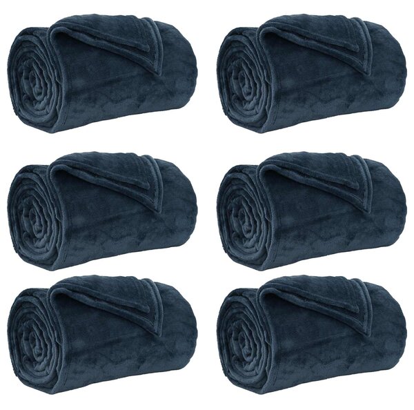 Dekorační deky 6 pcs Námořnická modrá 130 x 150 cm Fleece