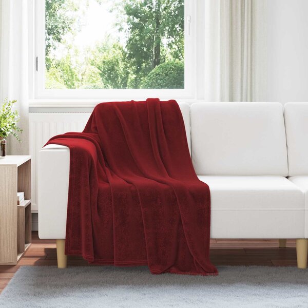 Dekorační deky 6 pcs Bordeaux červená 130 x 150 cm Fleece