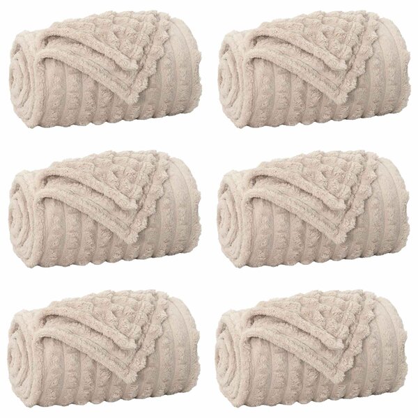 Dekorační deky 6 pcs Béžová 240 x 220 cm Fleece